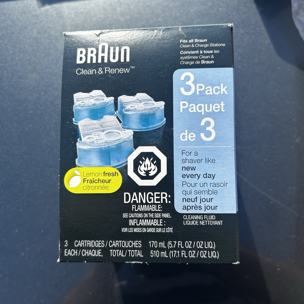 BRAUN Braun Clean & Charge Refills 3 Pack Lemon Fresh New Sealed CCR3